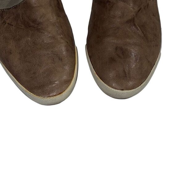 Frye Melanie Distressed Leather Loafers Light Brown Slip On Womens Sz 7.5 READ - Picture 8 of 11